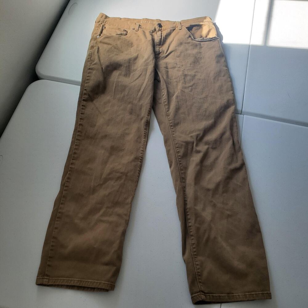 Mott & Bow Jeans Mens 38x32 Beige Denim Khaki Straight Leg Stretch Regular Fit